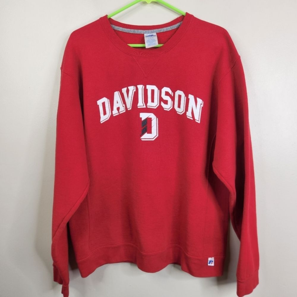 Russell Athletic Davidaon University Long Sleeve Cotton Blend Sweatshirt Large